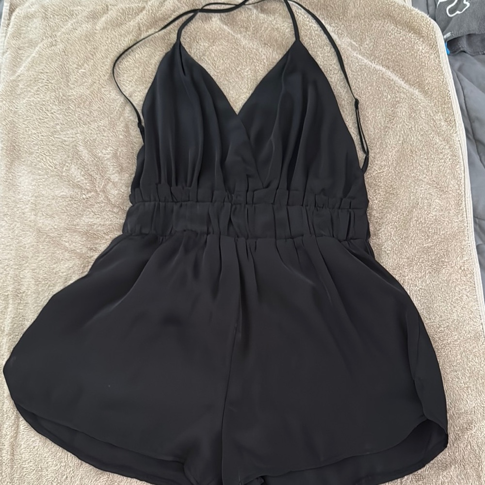 Elegant Black crossed back Romper